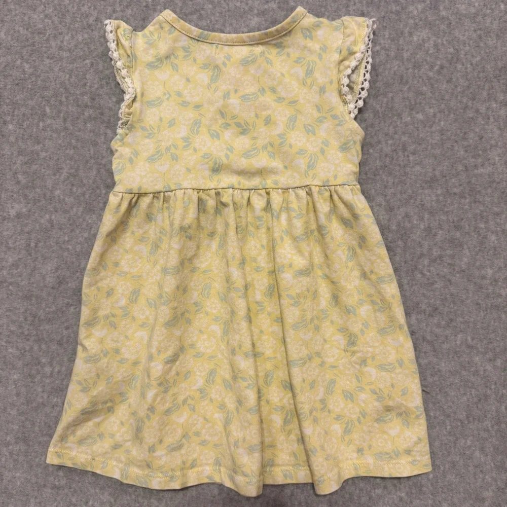 Tommy Bahama Girls Yellow Floral Lace Wrap Dress 24M Toddler Summer Sun Dress